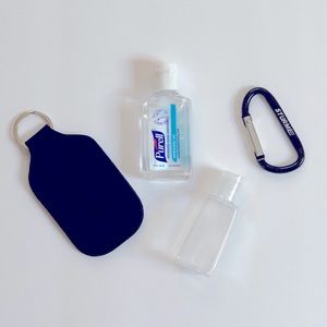 NWOT Black Neoprene Hand Sanitizer Key Holder Set